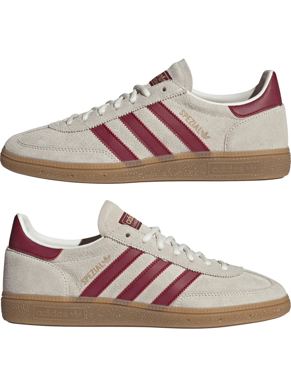 adidas Spezial Low-Top Sneakers in Off-White and Burgundy
